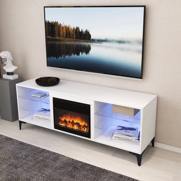 'Dante' RGB LED Lighting TV Unit With Electric Fireplace Carousel 2