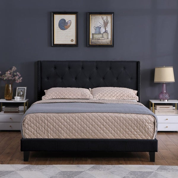 Cullwick Bed Frame Black Velvet Double628638606158101110