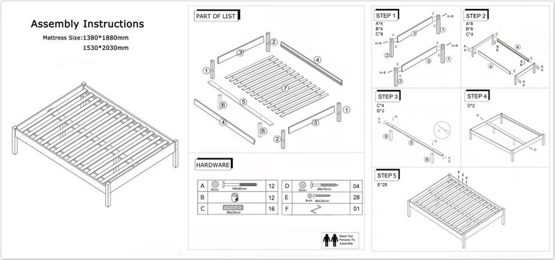 Hartland Solid Wood Bed Base White Queen Carousel 2