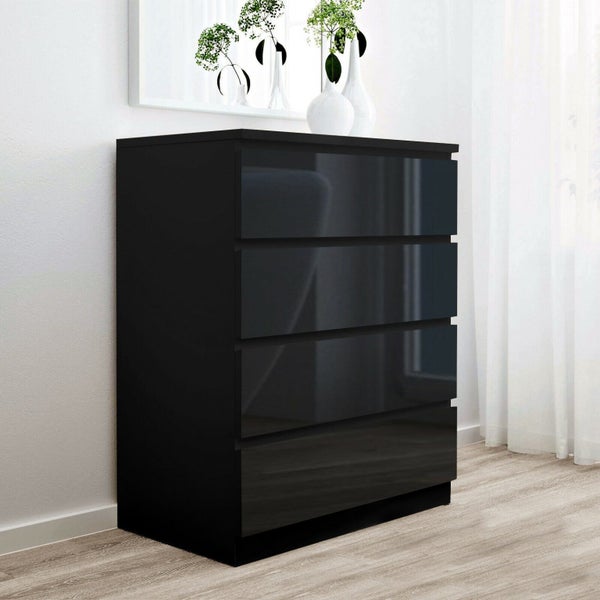 'Monaco' Black Chest of 4 drawers Carousel 1