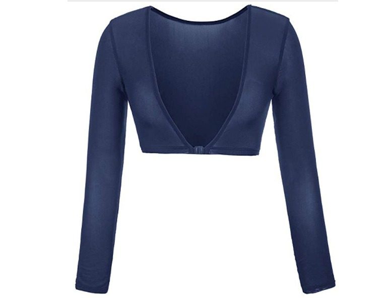 BLUE - 1 x Arm Sleeves / Modesty Sleeves / Sheer Undertop Navy Blue size 14 Carousel 1