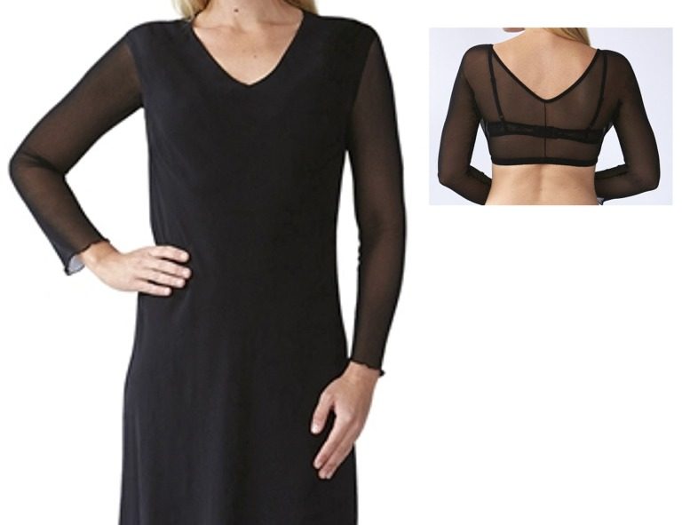 BLACK - 1 x Arm Sleeves / Modesty Sleeves / Sheer Undertop Size 10-12 Carousel 2