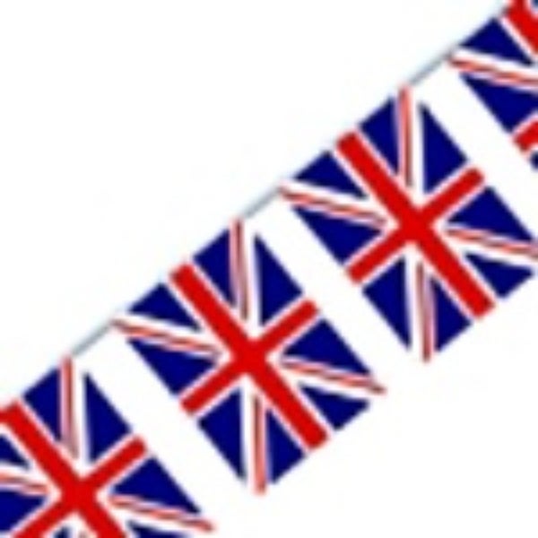 Union Jack Flag Bunting - 30 flags - approx 10m - Cricket, Rugby Decoration Idea Carousel 1