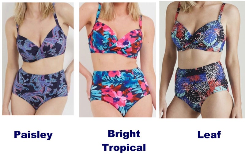 Bikini Top and Bikini Pants Set - Underwire - NZ Size 20 - Choice of 3 Prints Carousel 1