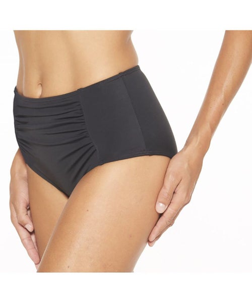 High Waisted Tummy Control Bikini Pants / Swim Pants BLACK sizes 22, 24, 26 Carousel 1