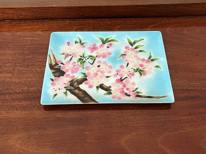 Vintage Japan Tutanka Cloisonne Cherry Blossom Plate Carousel 1
