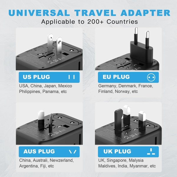 Universal Travel Adapter, GaN 65W International Plug Adapter Worldwide Carousel 2