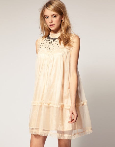ASOS New Smock Dress with Embellished Neck ~ Size 12 Carousel 2