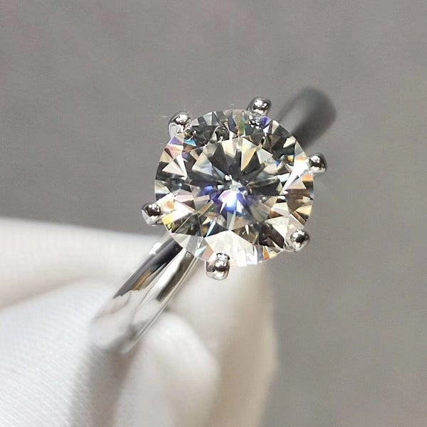 2ct Moissanite Engagement Ring S925 Silver (18K White Gold Plated) Diamond Ring629452500094731118