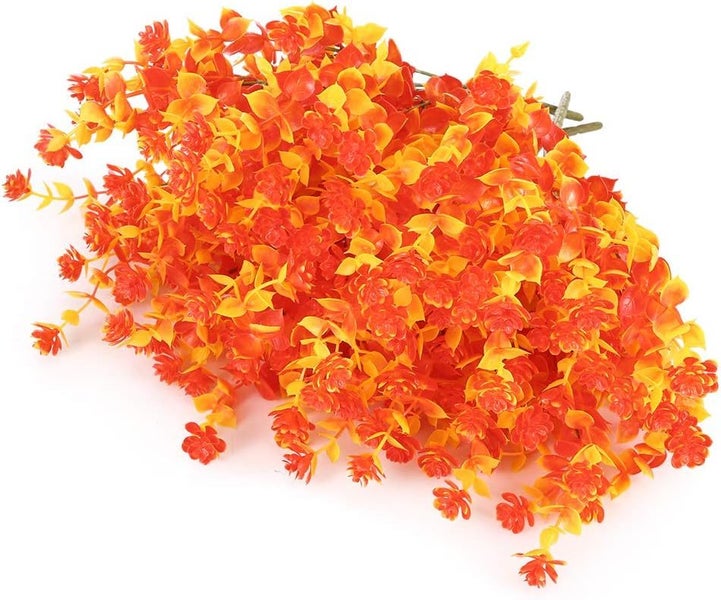 24 Bundles Outdoor Artificial Flowers UV Resistant Fake Boxwood Plants, Faux ... Carousel 12