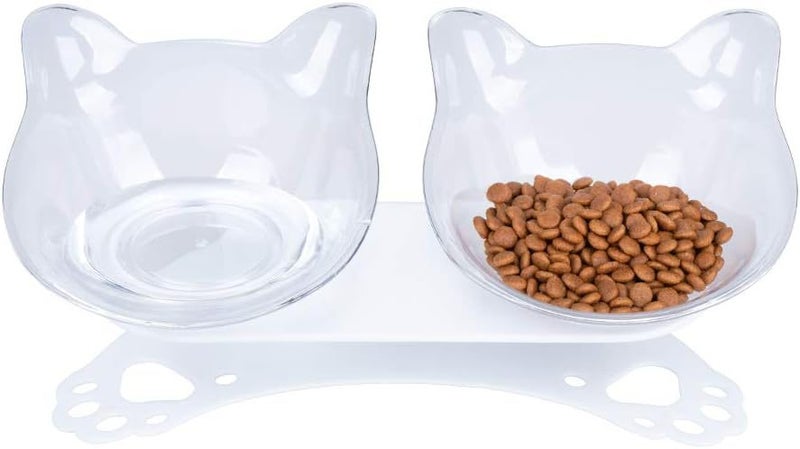Anti Vomiting Cat Bowls - Elevated Tilted 15o Cat Food Bowl, Raised Plastic C... Carousel 16