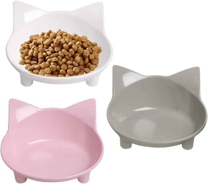 Cat Food Bowl, Anti-Skid Base, Non-Toxic Material, Dishwasher Safe, 14.5cm Di... Carousel 1