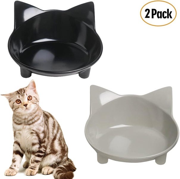Cat Food Bowls, Non-Slip, Safe Food-Grade Melamine, Anti-Skid Base, Shallow D... Carousel 16