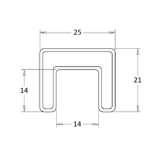 316 Stainless Steel Glass Balustrade Capping Rail, 25mm x 21mm, 5.8m long Carousel 5