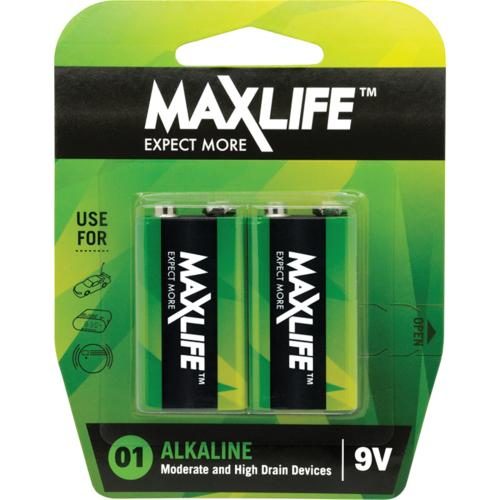 Maxlife 9V Alkaline 2 Pack [BAT9V-A2] Carousel 1