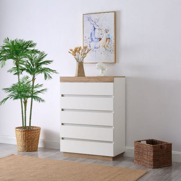 PERMAX 5 Drawers Set White + Wood Carousel 1