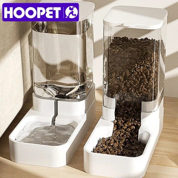 HOOPET Dog Feeder Cat Automatic Feeding Water Bowl Transparent Pet Food Stora... Carousel 8