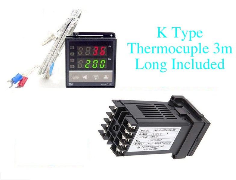 Temperature Controller Digital PID with 3m K-Type Probe – REX-C100 Carousel 1