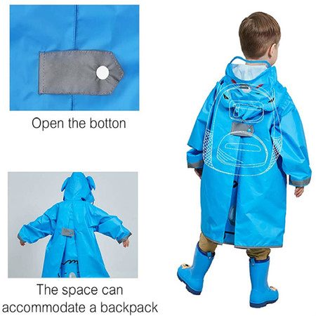 Kids Rain Wear,3D Cartoon Children Toddler Raincoat Jacket Poncho for Boy Girl Carousel 1