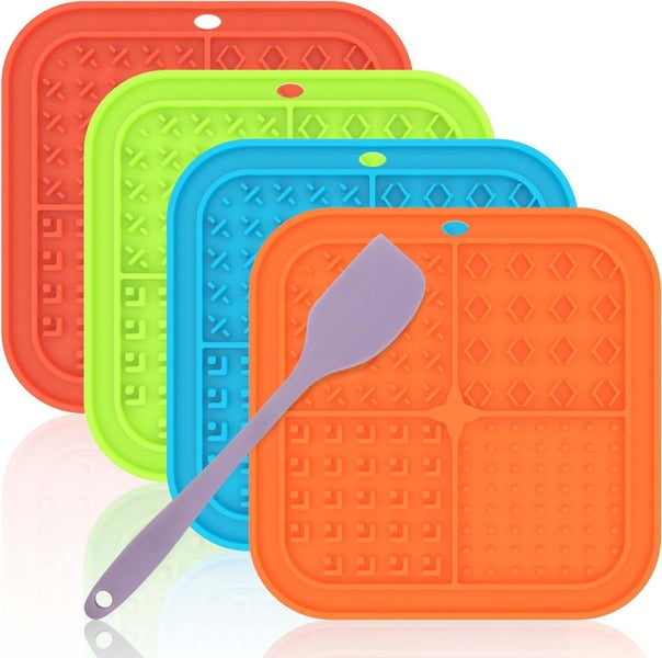 Licking Mat for Dogs Cats 2 Pack, Dog Peanut Butter Lick Pad with Strong Suct... Carousel 17