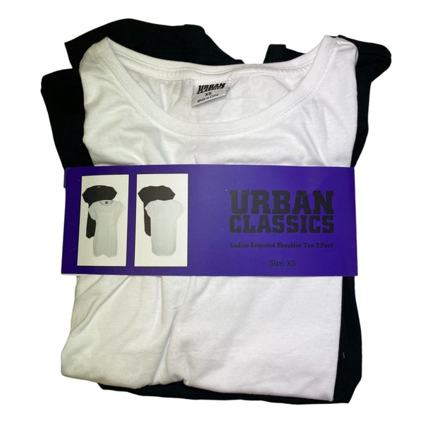 Urban Classics 2x Ladies Extended Shoulder Tee SIZE - Extra Small Carousel 1