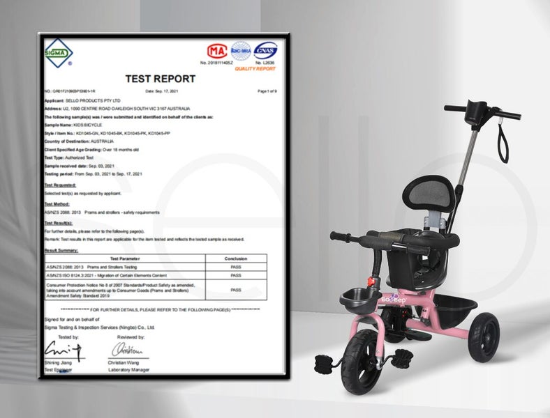 Bopeep Kids Tricycle Ride On Trike Toddler Balance Bike Prams Stroller Pink Carousel 2