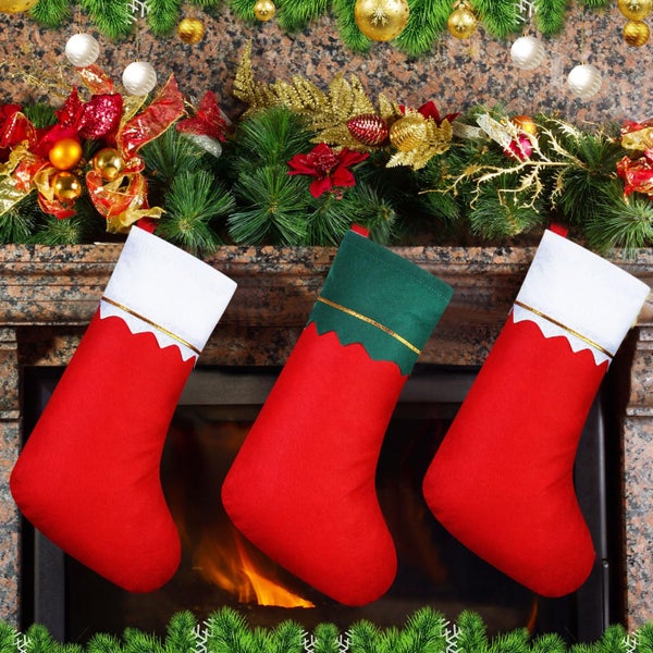 24 Pcs Felt Christmas Stockings 38CM Party Favors Stockings Xmas Decoration Carousel 1