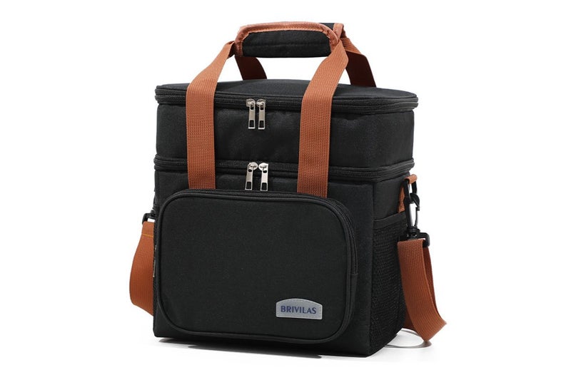 Outdoor Portable Lunch Bag Thermal Insulated Food Container Cooler Bag-Black Carousel 1