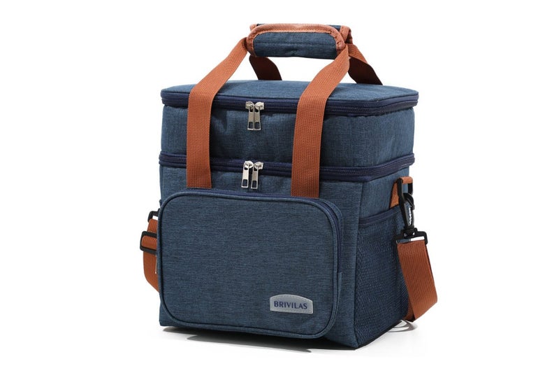 Outdoor Portable Lunch Bag Thermal Insulated Food Container Cooler Bag-Navy Blue Carousel 1
