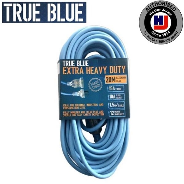 True Blue Extra Heavy Duty Blue Extension Lead 20m Carousel 1