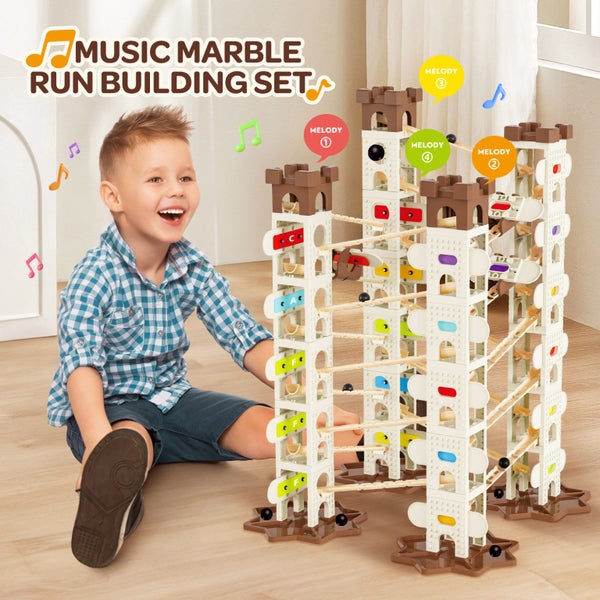 Music Marble Run Track Toys Building Blocks Carousel 1