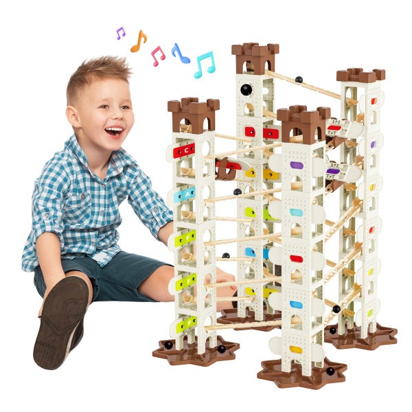 Music Marble Run Track Toys Building Blocks Carousel 9