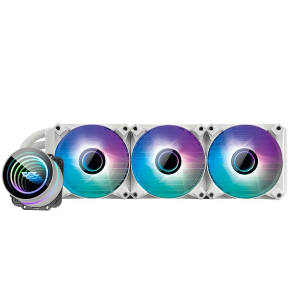 DarkFlash Twister DX360 V2.6 360mm AIO Liquid CPU Cooler - White Carousel 2