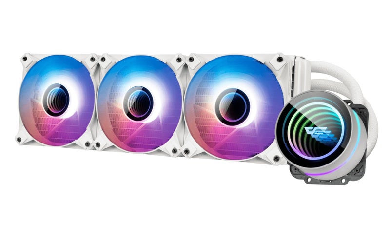 DarkFlash Twister DX360 V2.6 360mm AIO Liquid CPU Cooler - White Carousel 4