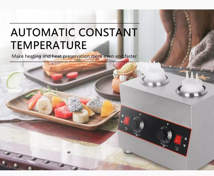 Electric Sauce Warmer 2 Bottles Cheese Jam Chocolate Melting Machine Carousel 1