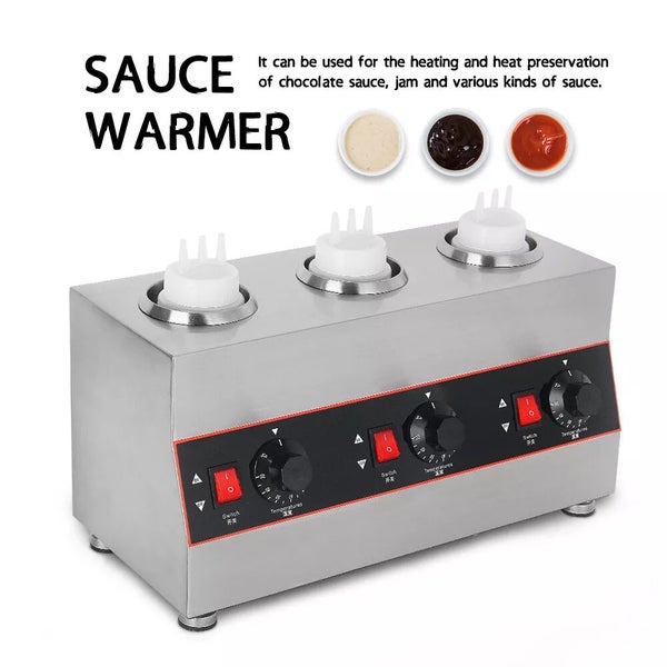 Electric Sauce Warmer 3 Bottles Cheese Jam Chocolate Melting Machine Carousel 1