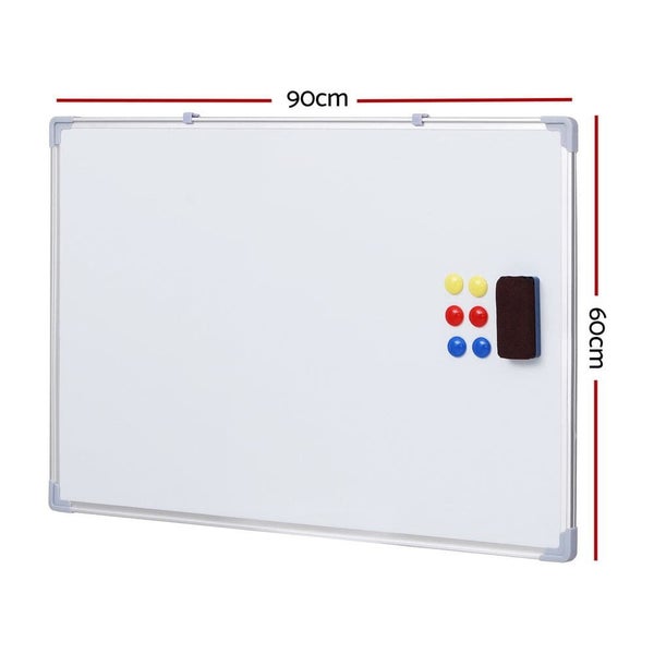 Magnetic Whiteboard 60x90cm Erase Board Marker Eraser Tray Home Office School Carousel 2
