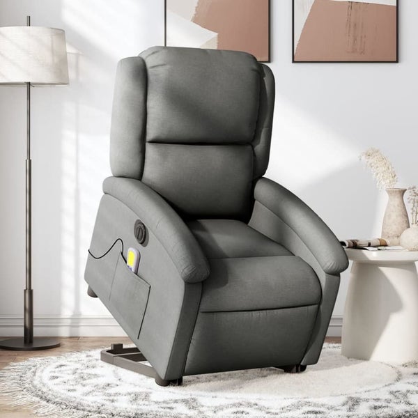 Electric Stand Up Massage Recliner Chair Dark Grey Fabric Txbpaao Carousel 1