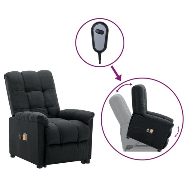 Stand Up Massage Recliner Chair Dark Grey Fabric Topxxla Carousel 1