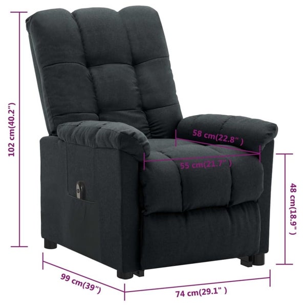Stand Up Massage Recliner Chair Dark Grey Fabric Topxxla Carousel 2