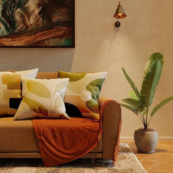 ANYHOUZ Pillowcase Geometric Semi Circle Cotton Polyester Cushion Cover Carousel 2