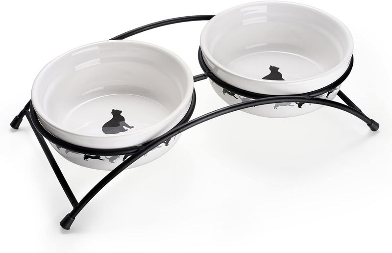 Y YHY Cat Bowls Elevated, Ceramic, 12 Ounces, Reduce Neck Burden, Anti Vomiti... Carousel 2