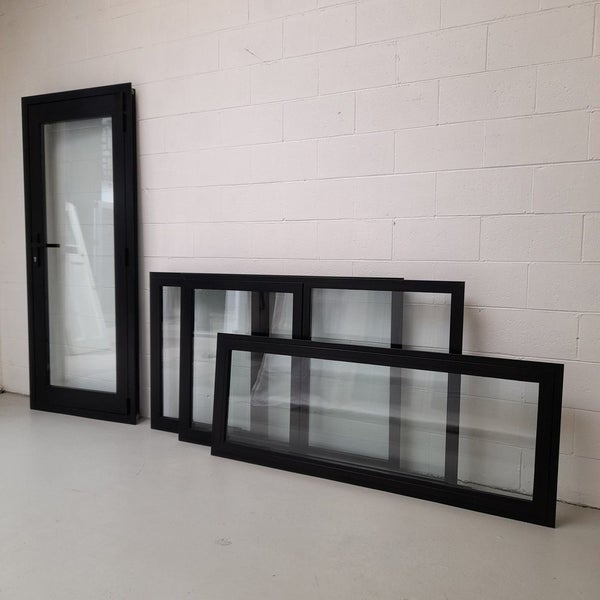 TMPAKB9 Black 4 Piece Sleepout / Cabin Single Door & Medium Window Package Carousel 1