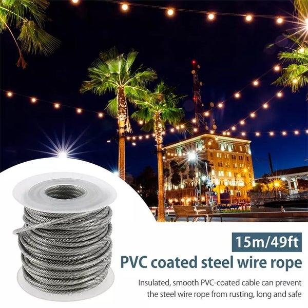 Railing Fence Wire Rope Cable Clothesline Kit Stainless Steel Cable Hanging Set Carousel 10