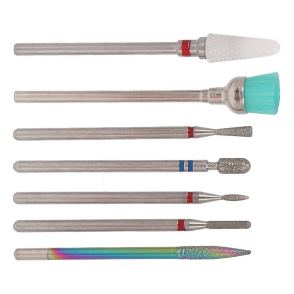 ceramic nail drill bit cuticle remover bits nail grinding head 7pcs Ceramic Nail Carousel 1