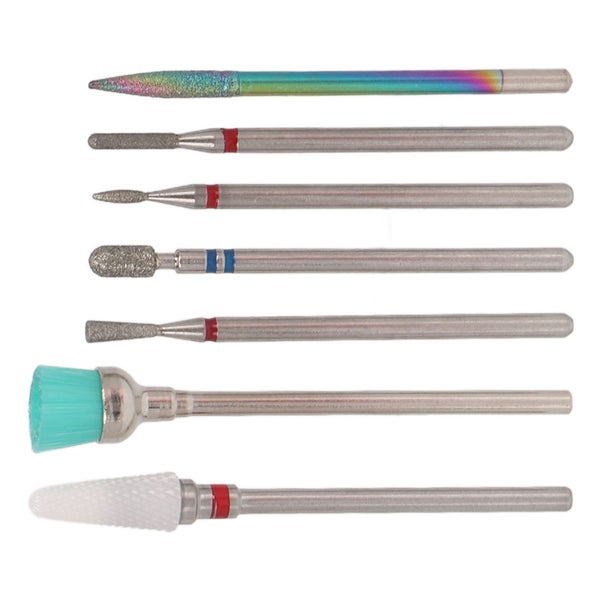 ceramic nail drill bit cuticle remover bits nail grinding head 7pcs Ceramic Nail Carousel 2
