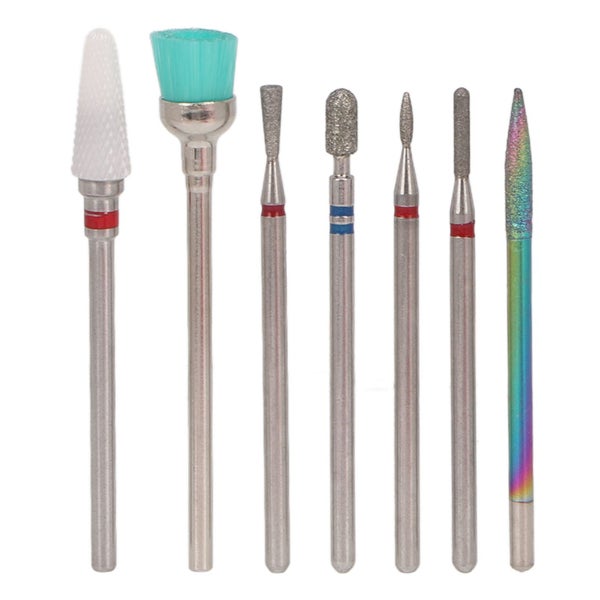 ceramic nail drill bit cuticle remover bits nail grinding head 7pcs Ceramic Nail Carousel 5