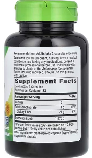 DANDELION ROOT 525 MG 100 VEGAN CAPS - E0529 Carousel 2
