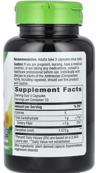 DANDELION ROOT 525 MG 100 VEGAN CAPS - E0529 Carousel 3