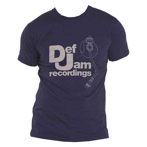 Def Jam Recordings T Shirt Logo and Stylus new Official Mens Navy Blue Carousel 4